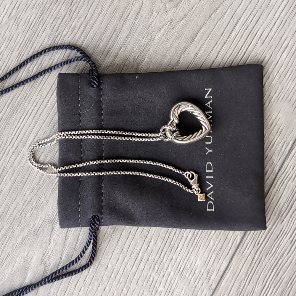 David Yurman Large Cable Heart Necklace